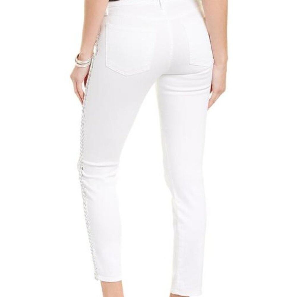 7 For All Mankind Women's White Braided Stretch Ankle Skinny Jeans Size … - Picture 2 of 9